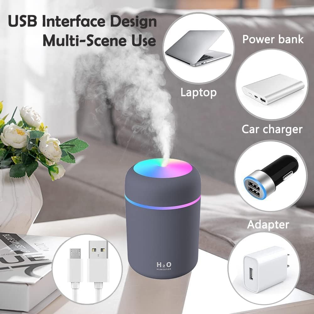300ml Essential Oil Diffuser & Humidifier – Ultrasonic Cool Mist with Quiet Operation, LED Lights – Aromatherapy Air Freshener for Home, Office,Cars.